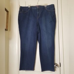 GLORIA VANDERBILT 20W SHORT AMANDA blue stretch zipper jeans